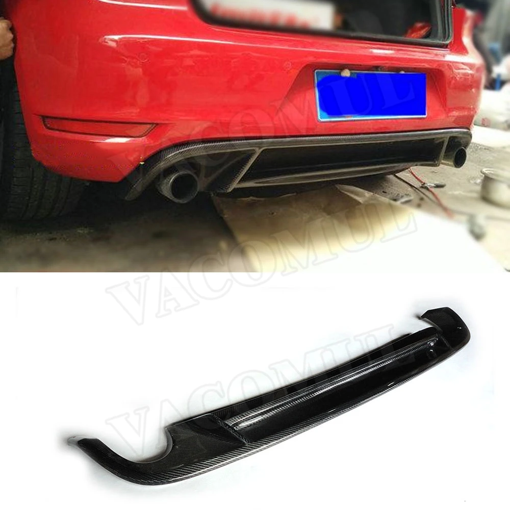 Car Carbon Fiber / FRP Rear Lip Diffuser Spoiler For Volkswagen VW Golf 6 VI MK6 GTI 2010-2013 Back Bumper Guard Styling | Автомобили и