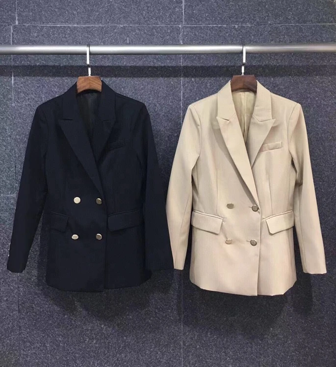 2021 new women fashion high-quality double-breasted slim fit suit jacket 924