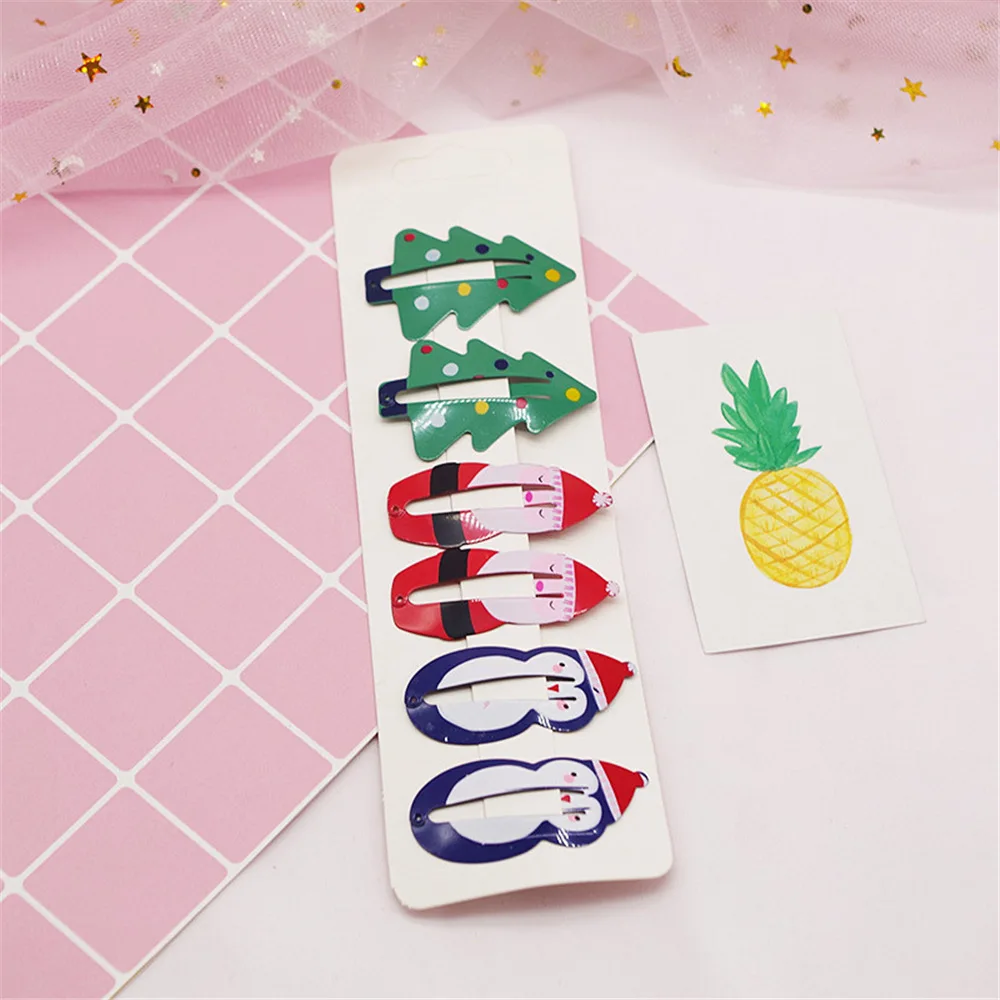 6 шт. Детские зажимы для волос с принтом| |