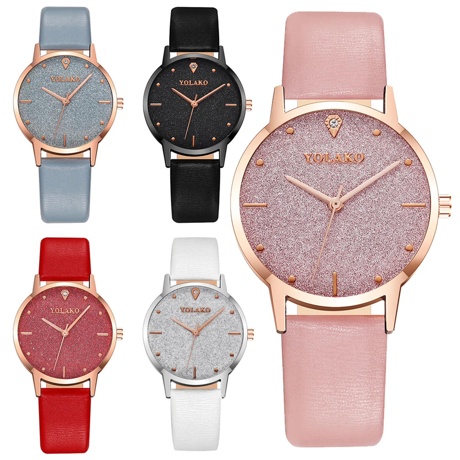 

Women Quartz Watches Fashion Simple Frosted Inlaid Diamond Belt Ladies Quartz Watch leather Band Strap Wrist Watch envio gratis