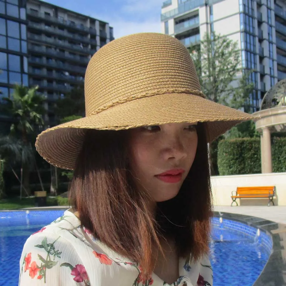 Женская летняя шляпа с широкими большими полями гибкие соломенные шляпы