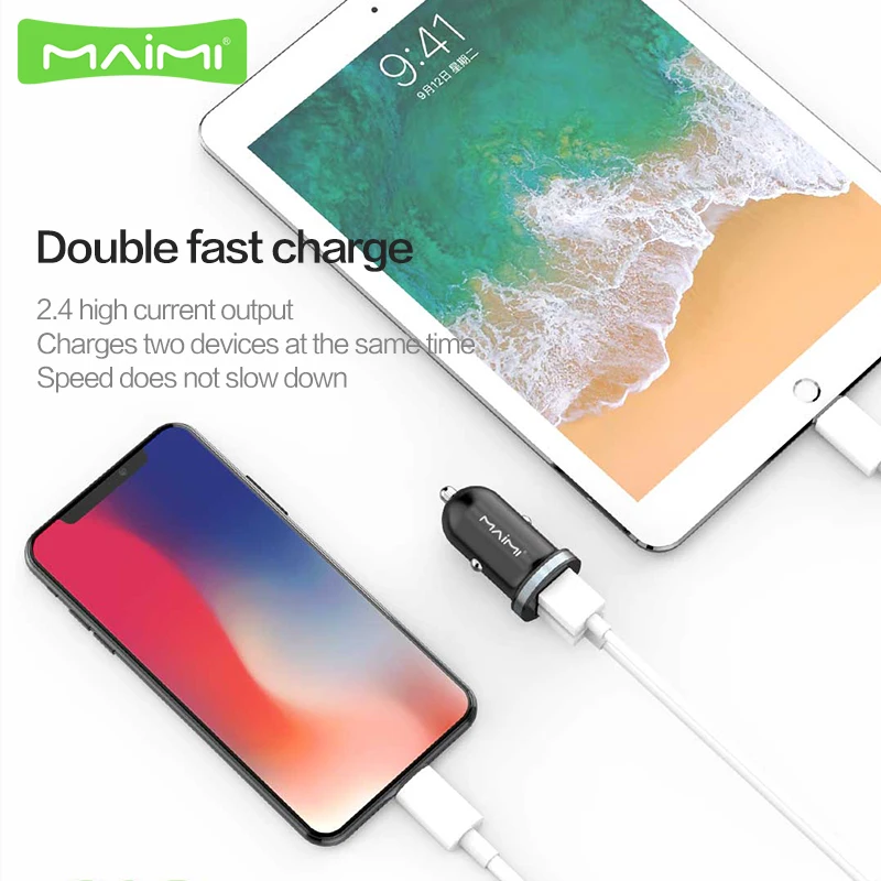 Автомобильное мини-зарядное устройство с двумя USB-портами 2 4 А | Мобильные