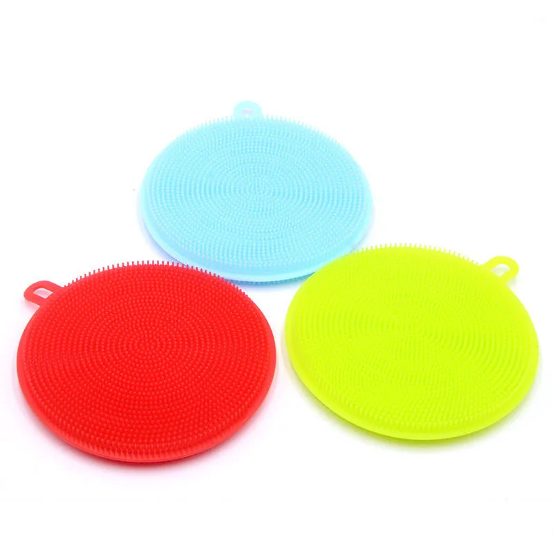 Мягкая силиконовая губка скребок для мытья фруктов посуды бытовая уборка