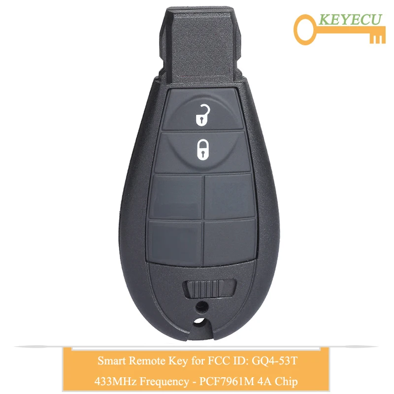 Пульт дистанционного управления KEYECU для Jeep Cherokee Sport KL 2014-2019 Fob 2 кнопки-433 МГц-чип
