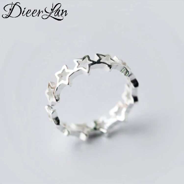 DIEERLAN Boho Vintage звезда серебряного цвета кольца для мужчин и женщин большой женский