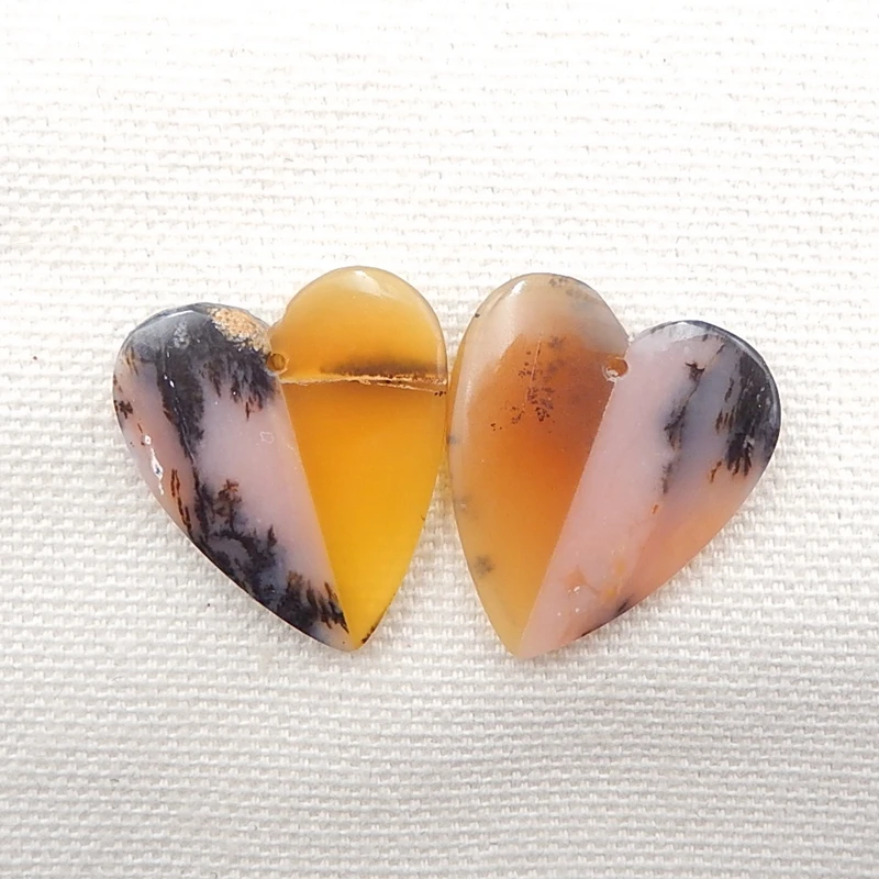 Бусины для сережек с розовым опалом и желтым 24x21x4 мм 5 1 г | Украшения аксессуары