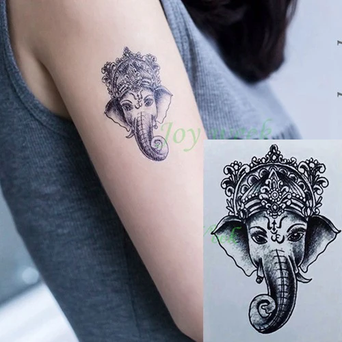 

Waterproof Temporary Tattoo Sticker India god elephant Ganesha deity tatto stickers flash tatoo fake tattoos for girl women men