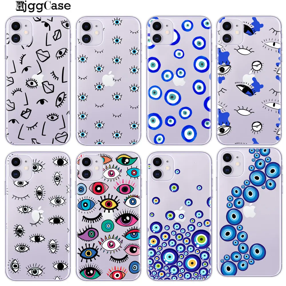 Прозрачный чехол для телефона Lucky Eye Blue Evil с принтом iPhone SE 2020 11 Pro XR X XS MAX 7 8 6 Plus TPU