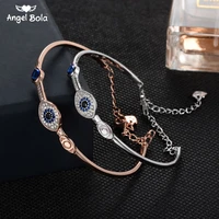 fashion high quality eye charm rose gold color bracelets bangles crystal from austria for women weddings brand jewelry gifts
