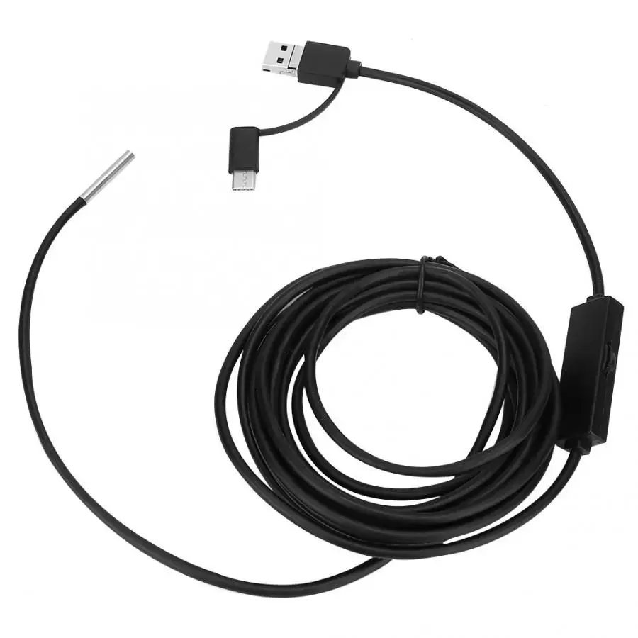 3 в 1 эндоскоп для USB Type C мобильный телефон с объективом 9 мм Водонепроницаемый