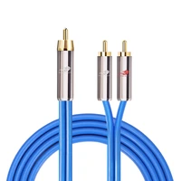 premium audio cable rca to 2 rca phono for subwoofer soundbox mixer console gold plated rca splitter cable ofc 1m 2m 3m 5m 8m