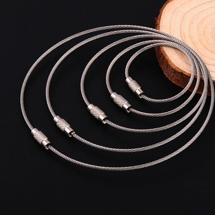 Брелок для ключей повседневного использования 5 шт. трос из нержавеющей