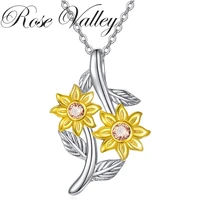 rose valley sunflower pendant necklace for women flower pendants fashion jewelry girls gifts yn018