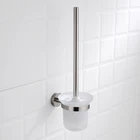 Современный держатель для туалетной щетки SUS 304, настенный держатель для туалетной щетки со стеклянной чашкой, оборудование для ванной комнаты