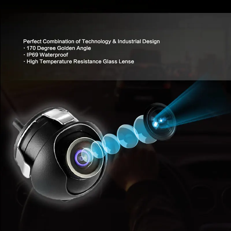 GSPSCN регулируемая камера заднего вида с углом поворота 360 градусов CCD HD ночного видения сбоку/спереди/сзади Дополнительная камера заднего вида