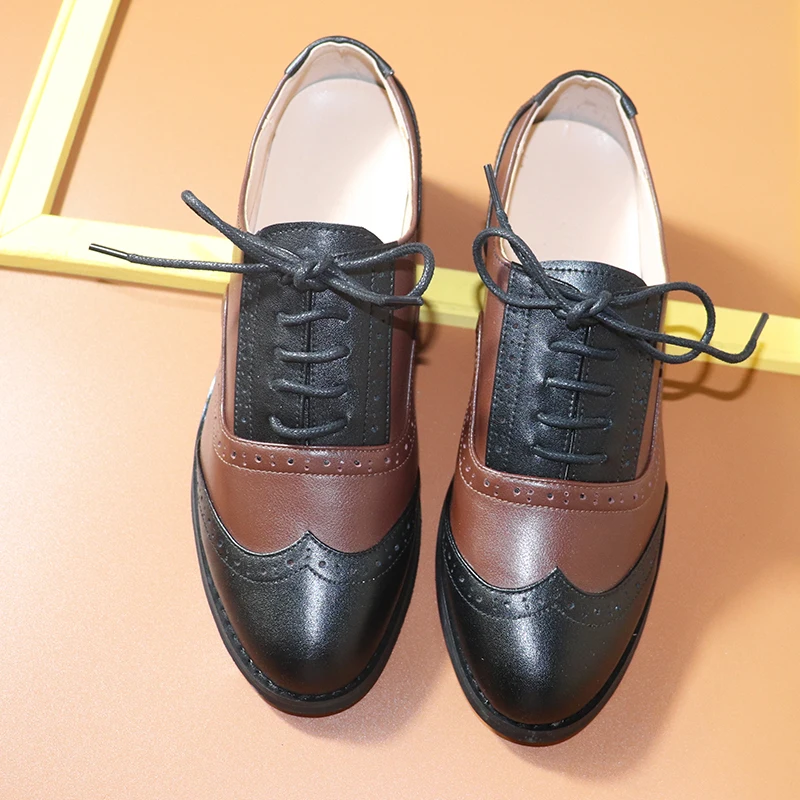 

Women Oxford Brogues Shoes Genuine Leather Loafers For Woman Sneakers Female Oxfords Ladies Laces Single Shoes 2020 Steinmeier