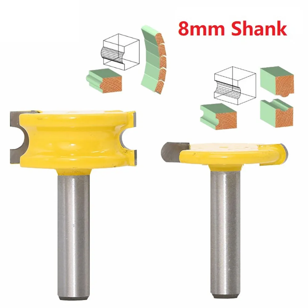 

2pcs 8mm Shank Canoe Flute And Bead Router Bit Set Woodworking Cutter Milling Bits Tenon Milling Cutter Tool Drilling Milling