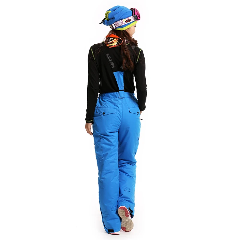 Женские лыжные брюки со съемными ремнями двухслойные водонепроницаемые