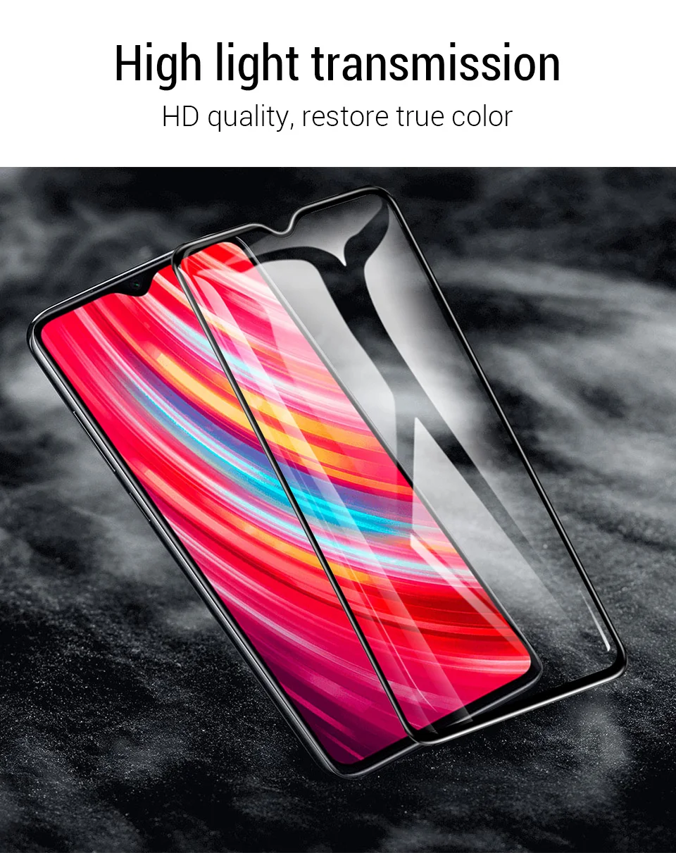 PZOZ для Xiaomi Redmi note 8 полное покрытие экрана Защитная пленка из закаленного стекла для Redmi note 8 pro Полное покрытие стеклянной пленки