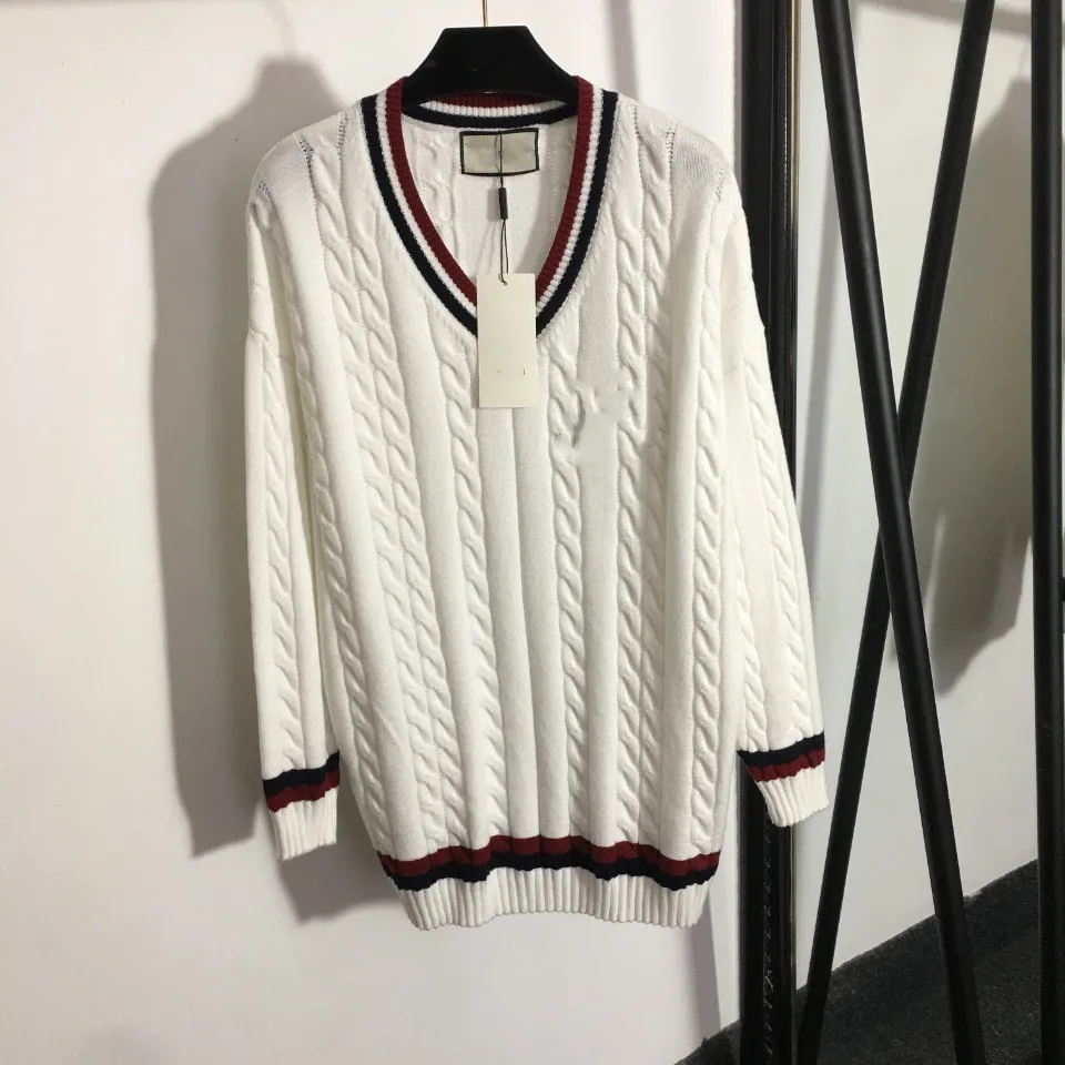 

2021 new autumn sweater women's lazy wind loose autumn and winter outer wear pullover V-neck long-sleeved knitted top