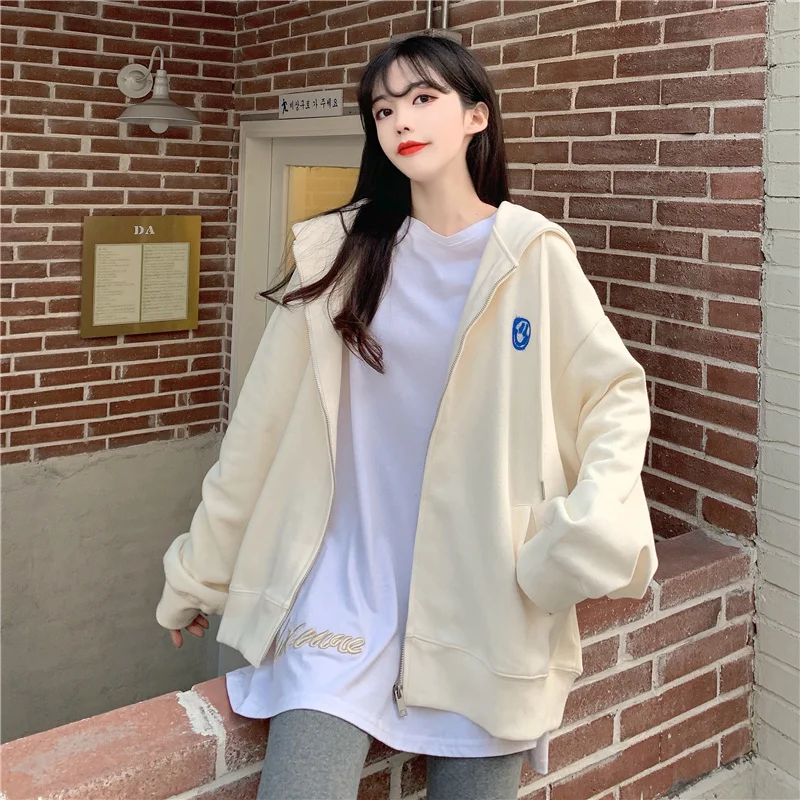 

Осенняя Новинка, супер популярное Свободное пальто CEC в Корейском стиле, свободный Однотонный свитер с капюшоном