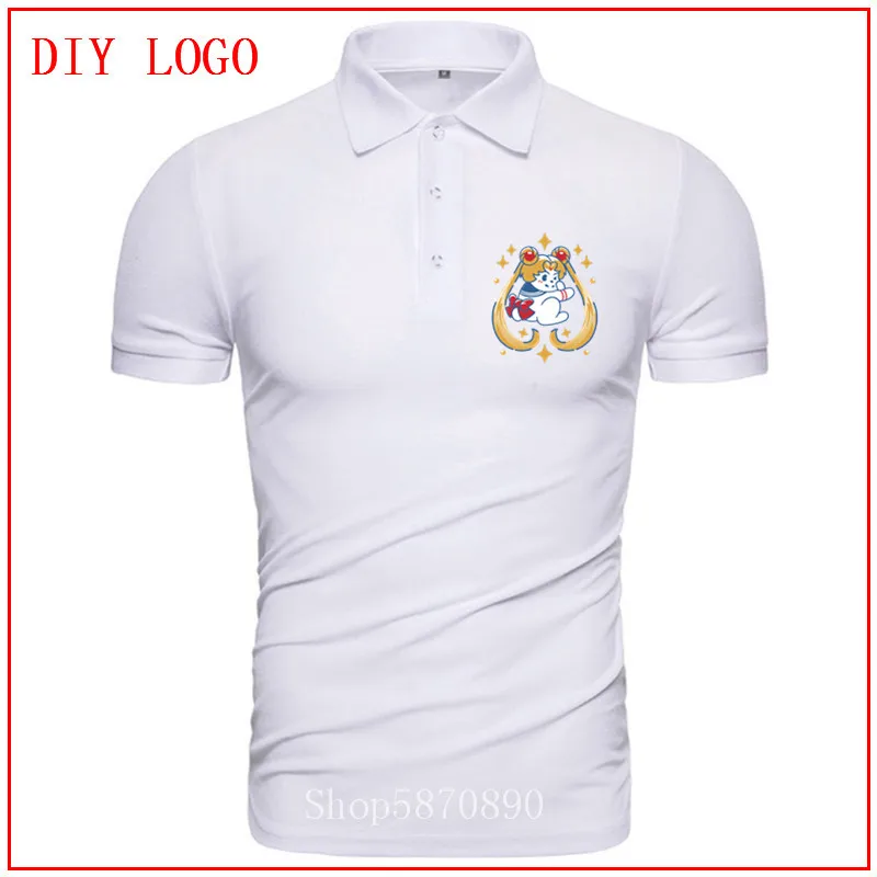 Homme POLO лучший бренд хлопок Сейлор Усаги мужские поло с короткими рукавами высокое