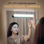 Портативная подвессветодиодный Светодиодная лампа для зеркала для макияжа, прикроватный светильник с сенсорным выключателем, настольная лампа с USB для защиты глаз, освещение для гардероба, светильник для селфи