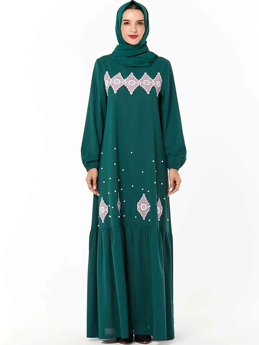 Мусульманское платье Abaya в Дубае женское длинное кимоно с жемчужной вышивкой