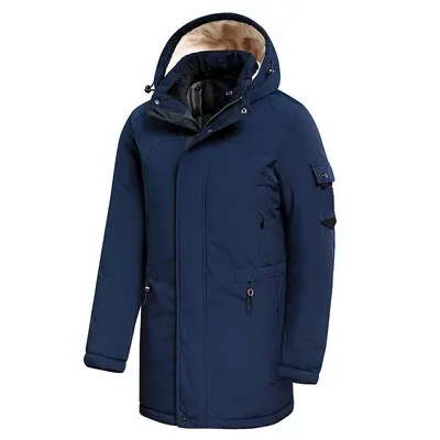 

Men 2020 Winter New Casual Long Thick Fleece Hooded Waterproof Parkas Jacket Coat Men Outwear Fashion Pockets Parka Jacket 46-58