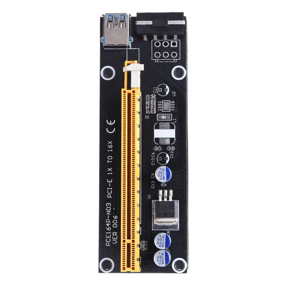 

Power Enhanced PCI-E 1x to 16x Extender Adapter Card Mining Card Kit