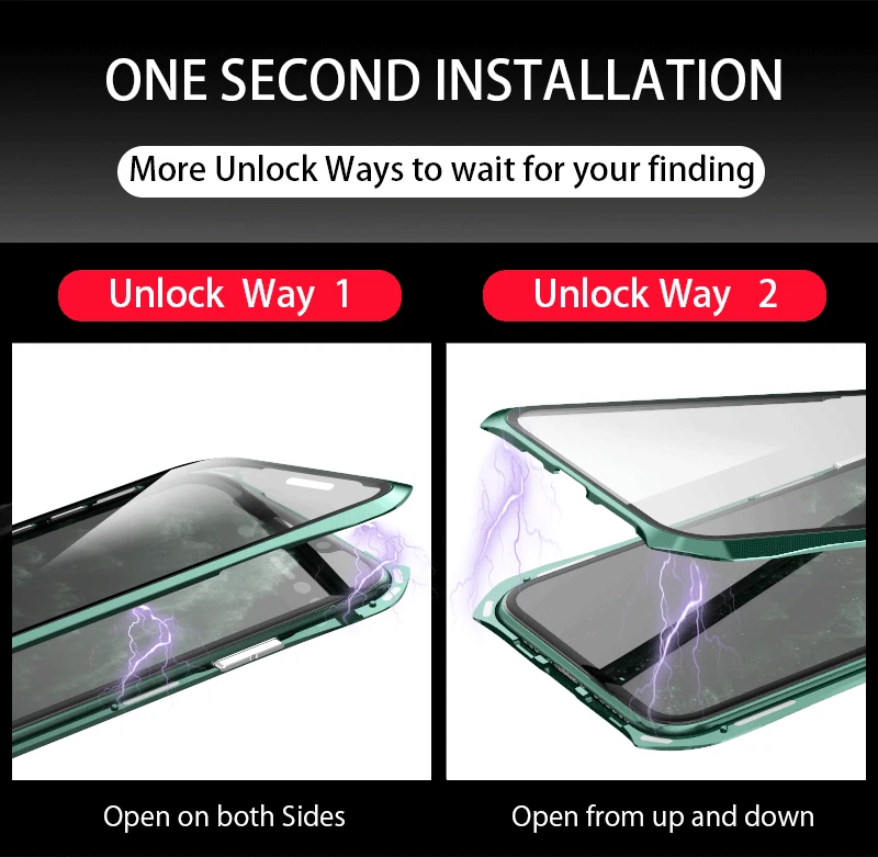Для iPhone 11 Pro Max 11 чехол, стиль летучая мышь тонкая металлическая рамка, взрывозащищенный чехол из закаленного стекла с магнитной адсорбцией