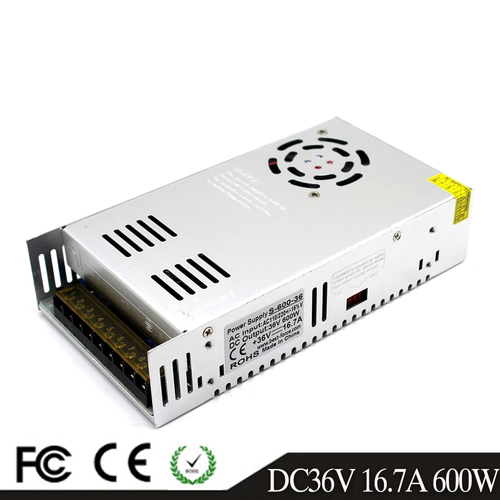Источник питания для подсветки DC 12 В 24 в 36 48 60 18 30 42 600 Вт осветительные