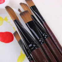 amtmbs 6pcs high quality artist nylon hair wooden handle acrylic oil paint brush set for drawing painting art supplies