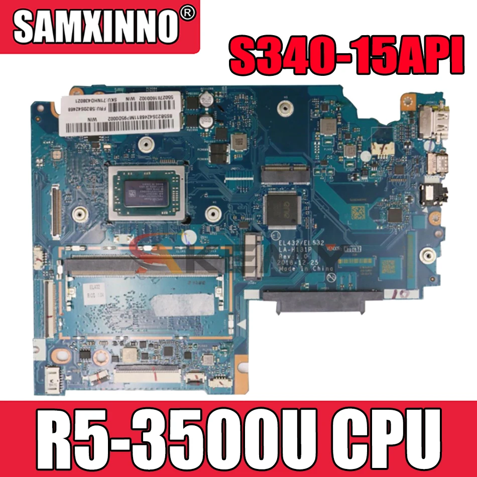 

Akemy For Lenovo Ideapad S340-15API Laptop Motherboard LA-H131P Motherboard CPU R5 3500U Tested OK FRU 5B20S42464 5B20S42466
