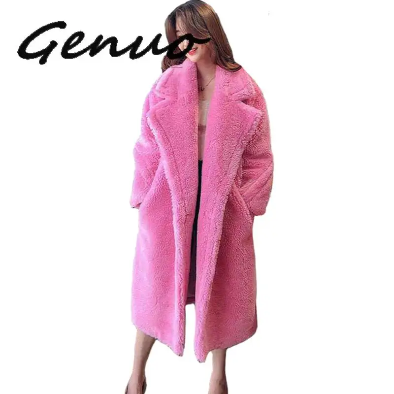 Новинка 2019 Женское пальто из искусственного меха Осень зима элегантное