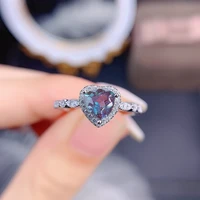 lab alexandrite lady gemstone ring triangle cut solid 925 sterling silver jewelry natural stone engagement promise