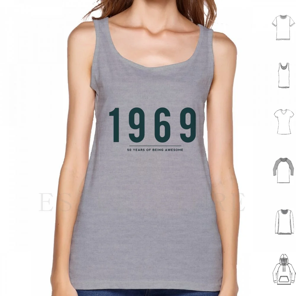 

50th Birthday Gift-1969 , 50 Years Of Being Awesome Tank Tops Vest Cotton 50 Years Of Being Awesome Legendary Legendary Since