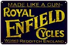 Royal Enfield Cycles сделано как пистолет Redditch Англия Винтажный Ретро металлический декор художественный магазин Алюминий 12 дюймов x 18 дюймов знак