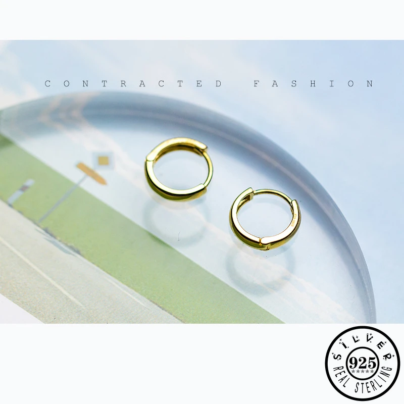 Мужские серьги из стерлингового серебра 925 пробы маленькие круглые кольца Для