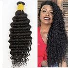 Предварительно скрепленные накладные человеческие волосы Microlink I Tip для наращивания, глубокие кудрявые микробусины, бразильские волосы Remy I Tip, глубокая волна, 100 г, 100 прядей