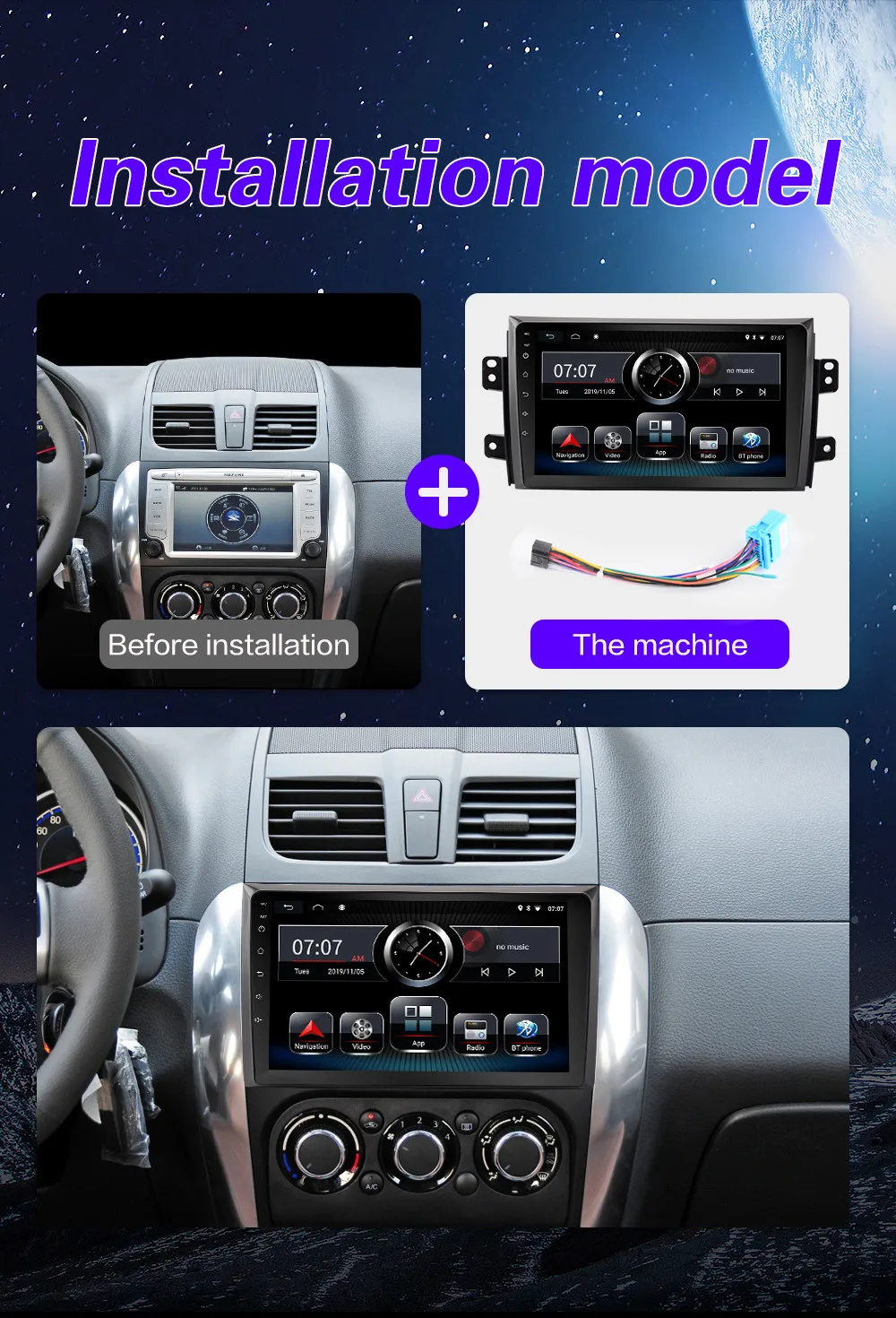 Android автомобильный Радио Мультимедиа Видео плеер wifi gps Зеркало Ссылка для Suzuki SX4 2006 2007 2008 2009 2010 2011 2012 2013 2 DIN