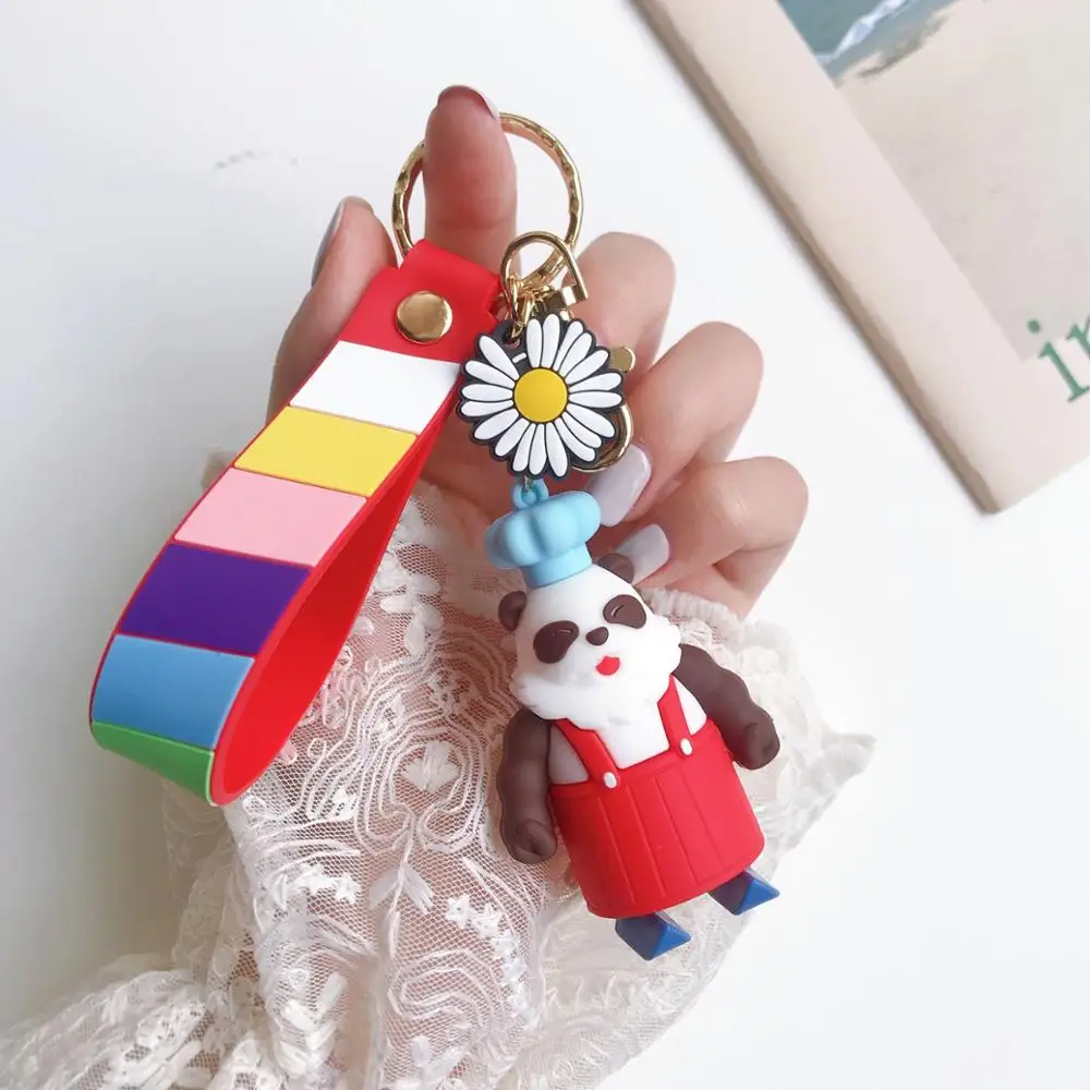 Новинка 2020 креативные брелки с изображением суперпанды для мужчин милый