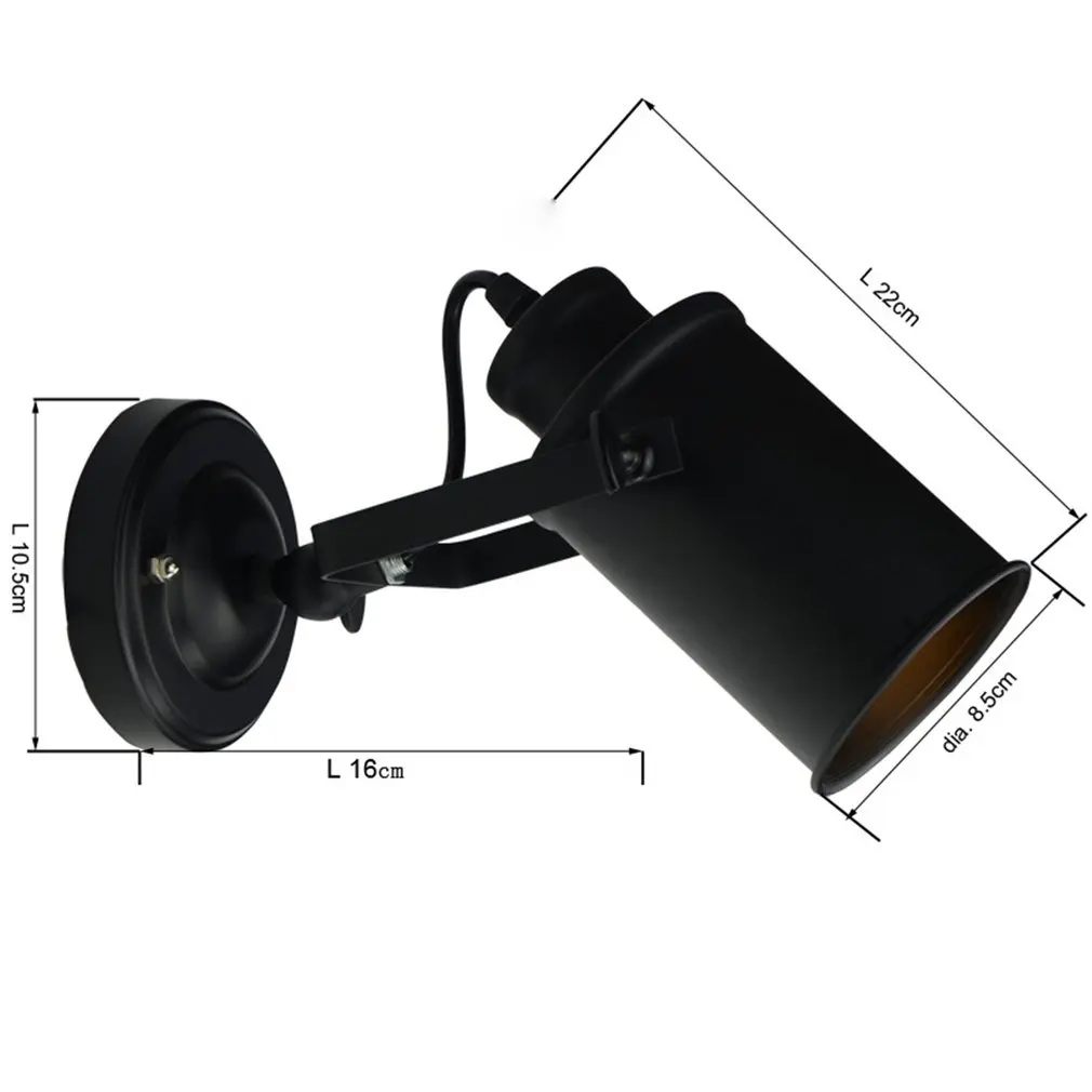 

Vintage Minimalist Wall Lamps Living Room Bedroom Bedside LED Sconce Black Lamp Mount Home Hotel Aisle Lighting Decoration