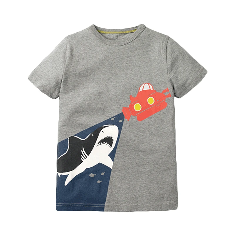 Little maven 2-7Years Summer Luminous Shark Pattern Мальчики Шорты Футболки с рукавами для малышей
