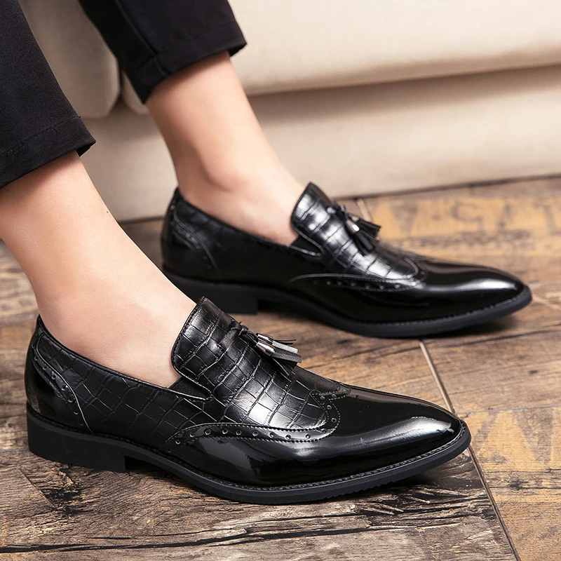 Большие размеры 38-48 Мужские броги в британском стиле Модельные туфли-оксфорды