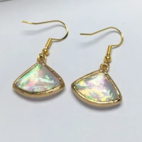 fashion fan shaped earrings high quality artificial opal eardrop ergonomic design for elegant lady romantic love jewelry gifts