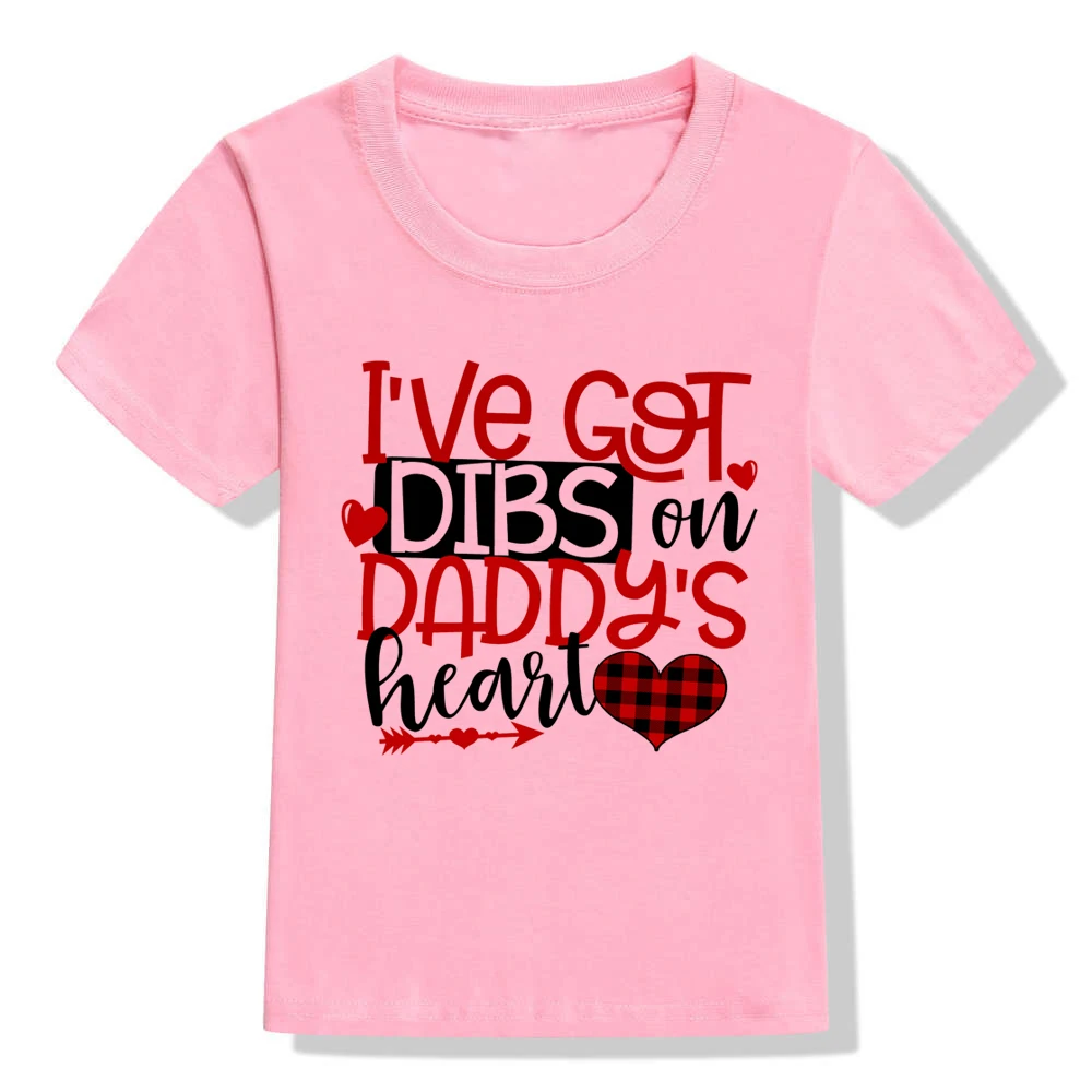 

I've Got Dibs on Daddy's/mommy's Heart Boys Girls Valentines Shirt Toddler Valentines Day Tshirt Kids Funny Holiday Tee Shirts