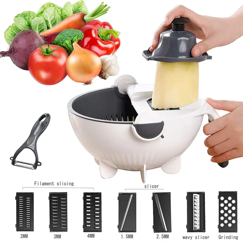 

Magic Multifunctional Rotate Vegetable Cutter Kitchen Accessories Mandoline Slicer Potato Peeler Carrot Onion Grater Shredder