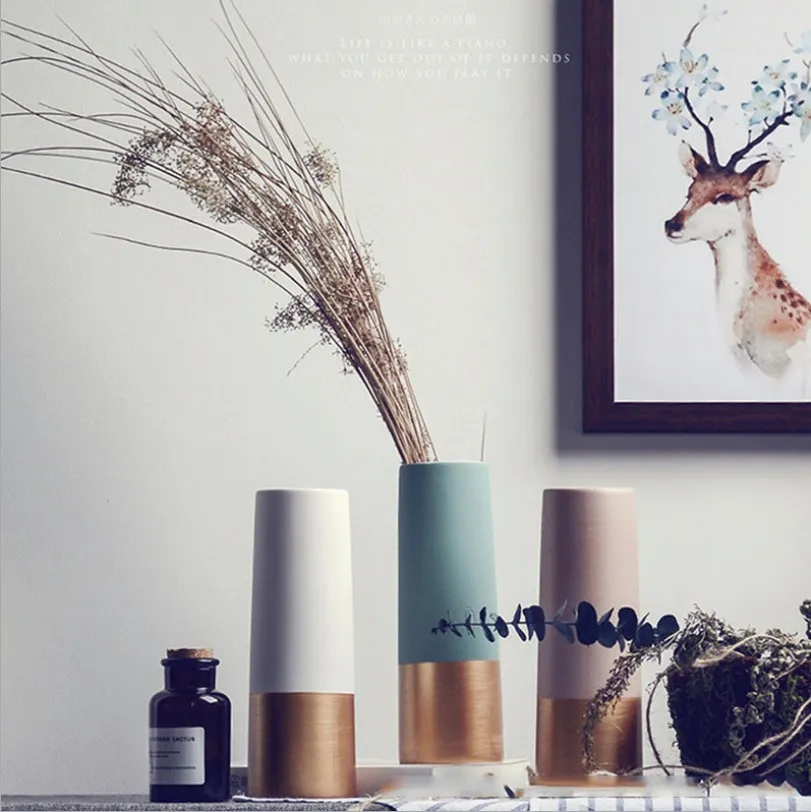 Modern Simple European Style Ceramic Vase Ornaments Creative Dried Flower Container Home Decoration Accessories Wedding Gifts | Дом и сад