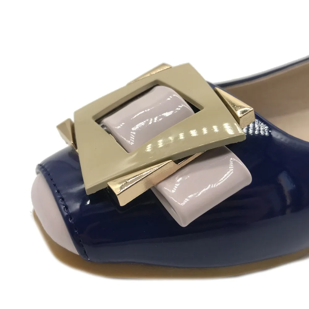 

COVOYYAR 2021 Buckle Women Flats Spring Autumn Patent Leather Women Shoes Square Toe Lady Footwear Slip On Size 34-43 WFS762